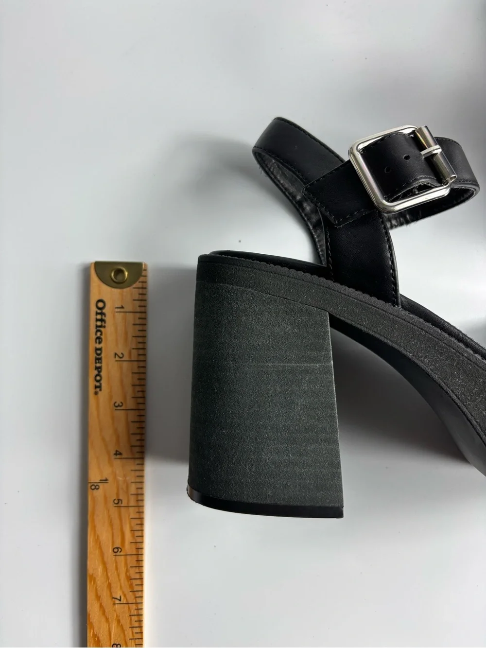 Madden Girl Black Platform Chunky Block Ankle Strap Open Toe Heels Women Sz 8.5M